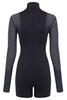 Contour Long Sleeve Romper GUNMETAL