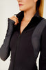 Contour Long Sleeve Romper GUNMETAL
